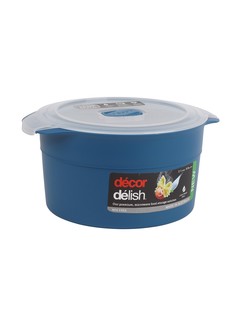 Контейнер пищевой PREMIUM DELISH круглый с клапаном 2.2л Decor