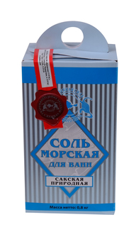 Соль морская для ванн Сакская природная 800 гр Целебная сила Сакского озера