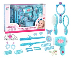 Набор парикмахера игрушечный Girls Club Модница , 21 предмет, музыкальный фен со светом