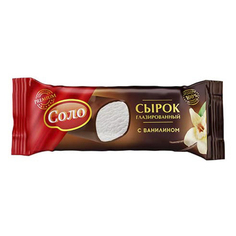 Творожный сырок Соло глазированный с ванилином бзмж 40 г Solo