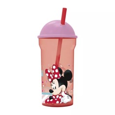 Стакан пластиковый с соломинкой и крышкой Минни. Электрическая кукла 460 мл ND Play