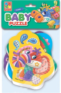 Пазлы мягкие Baby Puzzle Чудо зоопарк, 4 картинки, 12 элементов Vladi Toys VT1106-60