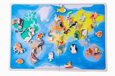 Карта мира "Птицы и морские животные" (на липучках) Сибирские игрушки