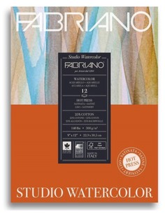 Альбом для акварели "Watercolour Studio", 22,9x30,5 см, 12 листов, 300 г/м2, мелкое зерно Fabriano
