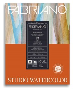 Альбом для акварели "Watercolour Studio", 28x35,6 см, 50 листов, 300 г/м2, мелкое зерно Fabriano