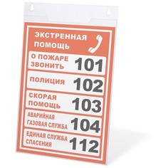 Подставка настенная для рекл материалов ВЕРТИКАЛЬН 210х297мм А4 оргстекло BRAUBERG 290428