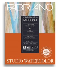 Альбом для акварели "Watercolour Studio", 20,3x25,4 см, 12 листов, 300 г/м2, мелкое зерно Fabriano