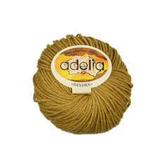 Пряжа Adelia Sandra, 50% шерсть, 50% акрил, 10*50 г, 90 м+-4 м, №04, светлый хаки