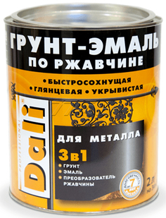 Грунт-эмаль по ржавчине Dali 3 в 1, глянцевая, 2 л, винно-красная