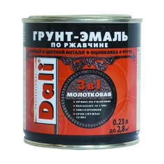 Грунт-эмаль по ржавчине Dali 3 в 1, молотковая, 0,23 л, зеленая