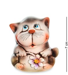 Фигурка керамическая "Кот с цветком" Art East