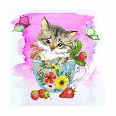 Origami Алмазная мозаика "Земляничный чай", 30х30 см 06098