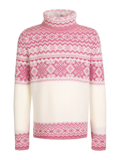 Свитер детский Scandica, 570-1-964-65-TG, белый/розовый, 140-146