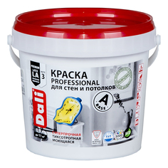 Краска акриловая Dali professional 3 (матовая) для стен и потолков База С 0,9 л Рогнеда