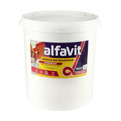 Краска в/д интерьерная супербелая "Alfavit" 40 кг серия Альфа
