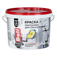 Краска акриловая "Dali professional" 3 (матовая) для стен и потолков База а 9 л "Рогнеда"