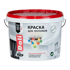Краска акриловая "Dali" для потолков снежно-белая 9 л "Рогнеда"