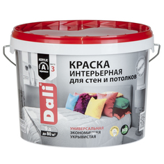 Краска акриловая "Dali" интерьерная белоснежная 9 л "Рогнеда"