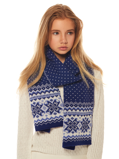 Шарф Scandica 577SCA964-966TG белый/ярко-синий one size