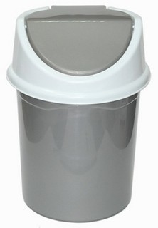 Контейнер для мусора с подвижной крышкой, 14 л (серый) Violet