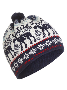 Шапка бини женская Scandica Forest синяя/белая; р.56-58