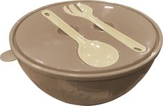 Салатник Giaretti Bono 5 л 304х281х113 мм с крышкой и приборами цвета какао