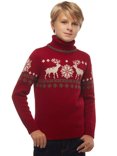 Свитер Scandica 77-1R-363-233-TB темно-красный р. 134-140