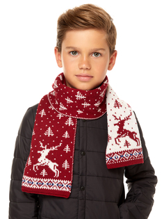 Шарф Scandica 082SCA3R7-0Q7B вишневый/белый one size