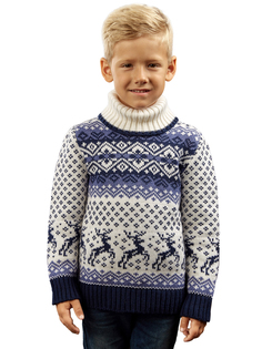 Свитер Scandica 35-1R-01-04-B темно-синий/белый р. 98-104