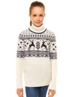 Свитер детский Scandica 2087-1R-964-245-TG белый/темный маренго 164-170