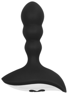 Черный массажер простаты с пультом N 78 Rechargeable Anal Stimulator - 12 см. Shots Media BV