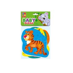 Мягкие пазлы Baby puzzle Vladi Toys VT1106-71 Тигренок и друзья 4 картинки, 13 эл.