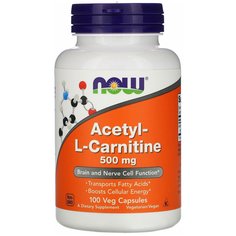 Карнитин ацетил NOW Acetyl-L-Carnitine 500мг (100 вегетарианских капсул)