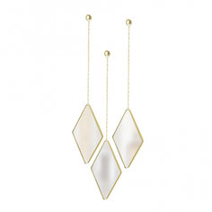 Набор из 3 подвесных зеркал Dima матовая латунь Umbra