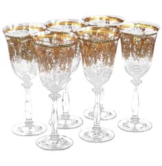 Бокалы для вина 250 мл 6 шт Crystalex CZ s.r.o. "Анжела золотой кант, узор" 143471