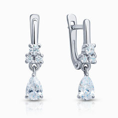 Серьги женские из серебра SKAZKA Natali Romanovoi 43124, фианит