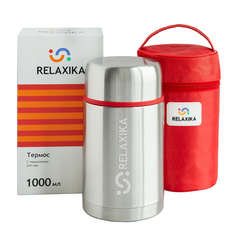 Термос для еды Relaxika 301 (1 литр) в чехле, стальной (R301.1000.1P)