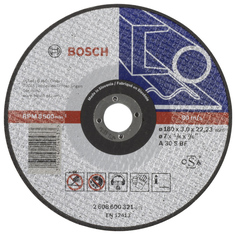 Диск отрезной абразивный Bosch МЕТАЛЛ 180Х3 мм 2608600321