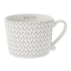 Bastion Collections Кружка White Нeart Pattern Grey