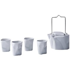 Чайный сервиз 5 предметов белый Cmielow Design Studio "BENT" 163396