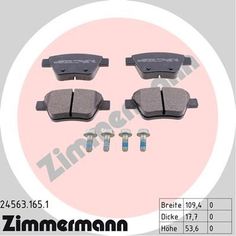 Комплект тормозных колодок, дисковый тормоз ZIMMERMANN 24563.165.1