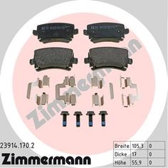 Комплект тормозных колодок, дисковый тормоз ZIMMERMANN 23914.170.2