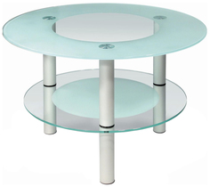 Журнальный столик Мебелик Кристалл 3 1879 75х75х50 см, алюминий/прозрачное