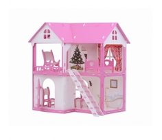Домик для кукол R&S Коттедж Светлана бело-розовый с мебелью Replace and Choose