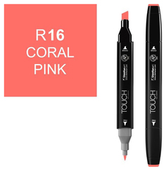 Маркер Touch Brush двухсторонний на спиртовой основе Розовый коралловый 016 красный