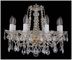 Люстра подвесная Bohemia Ivele Crystal 1413/8/165/G/Leafs