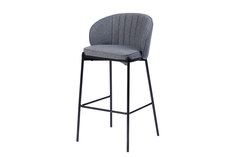 Полубарный стул Hoff Cruz 80343997, черный матовый/темное дерево/темно-серый