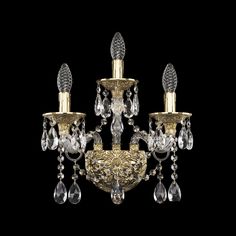 Хрустальное настенное бра 16113B/2+1/165 G Bohemia Ivele Crystal