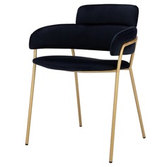 Стул Strike черный велюр с золотыми ножками StoreForHome / A-8109-BLACK