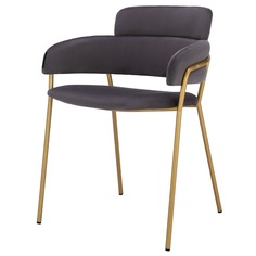 Стул Strike серый велюр с золотыми ножками StoreForHome / A-8109-GREY